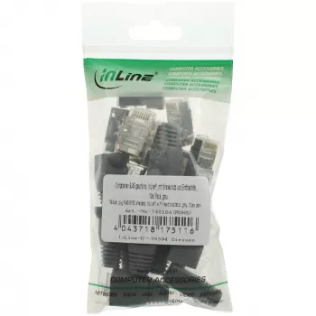 InLine Crimp Connector RJ45 8P8C shielded with threader and bend protection pelēka