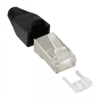 InLine Crimp Connector RJ45 8P8C ekranēts ar vītņotāju un liekuma aizsardzību, 100 gab.