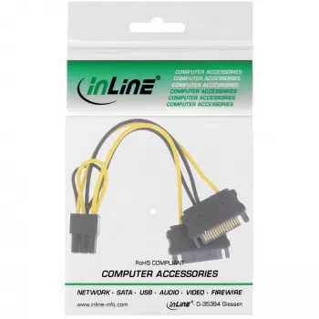 InLine strāvas adapteris 2x SATA / 6 kontaktu PCIe videokartei 26628B