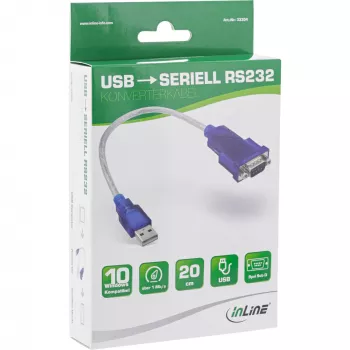 InLine USB uz seriālo adaptera kabelis USB Type A vīr. / DB9 vīr. aptuveni 0,2 m