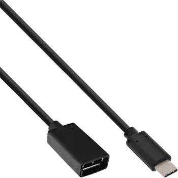 InLine USB 3.2 Gen.1x2 adaptera kabelis, USB-C vīrišķais / A ligzda, melns, 0,15 m