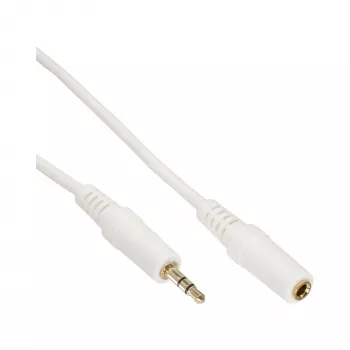 InLine audio kabelis, 3,5 mm vīr./siev., stereo, balts/zelts 10m