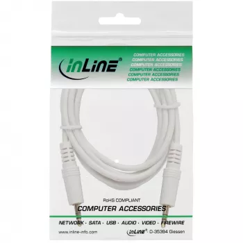 InLine Audio kabelis 3,5 mm stereo vīr./vīr., balts/zelts, 1,5 m