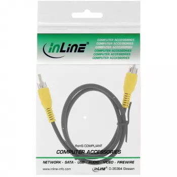 InLine Video kabelis, 1x RCA M/M, dzelteni spraudņi, 5m