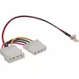 InLine ventilatora adaptera kabelis 3-pin ventilators / 4-pin barošanas avots 0,3 m