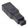 InLine FireWire 400 / 800 1394b Adapteris 6 uz 9 kontaktu, sievišķais / vīrišķais