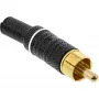 InLine RCA vīrišķais spraudnis lodēšanai, balts gredzens, metālisks, melns, 6 mm kabelim