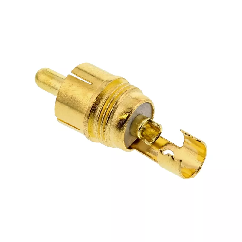 InLine RCA vīrišķais spraudnis lodēšanai, balts gredzens, metālisks, melns, 6 mm kabelim