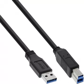 USB 3.2 Gen.1 kabelis Tipa A spraudnis / Tipa B spraudnis InLine 35350 5m melns