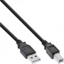 USB 2.0 kabelis A spraudnis / B spraudnis, melns, 5m InLine 34555X