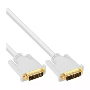 InLine DVI-D kabelis 24+1 vīr./vīr. DVI Dual Link balts/zelts 2m