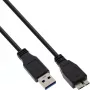 Microconnect USB3.0AB5MICRO USB kabelis USB 3.2 Gen 1 (3.1 Gen 1) 5 m USB A Micro-USB B Melns