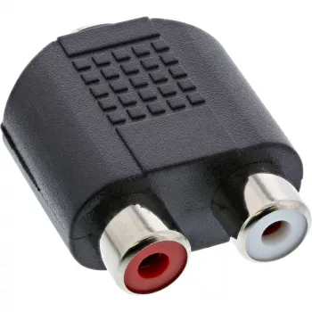 Audio adapteris 3,5 mm ligzda sievišķā / 2x RCA sievišķā InLine 99346