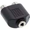 Audio adapteris 3,5 mm ligzda sievišķā / 2x RCA sievišķā InLine 99346