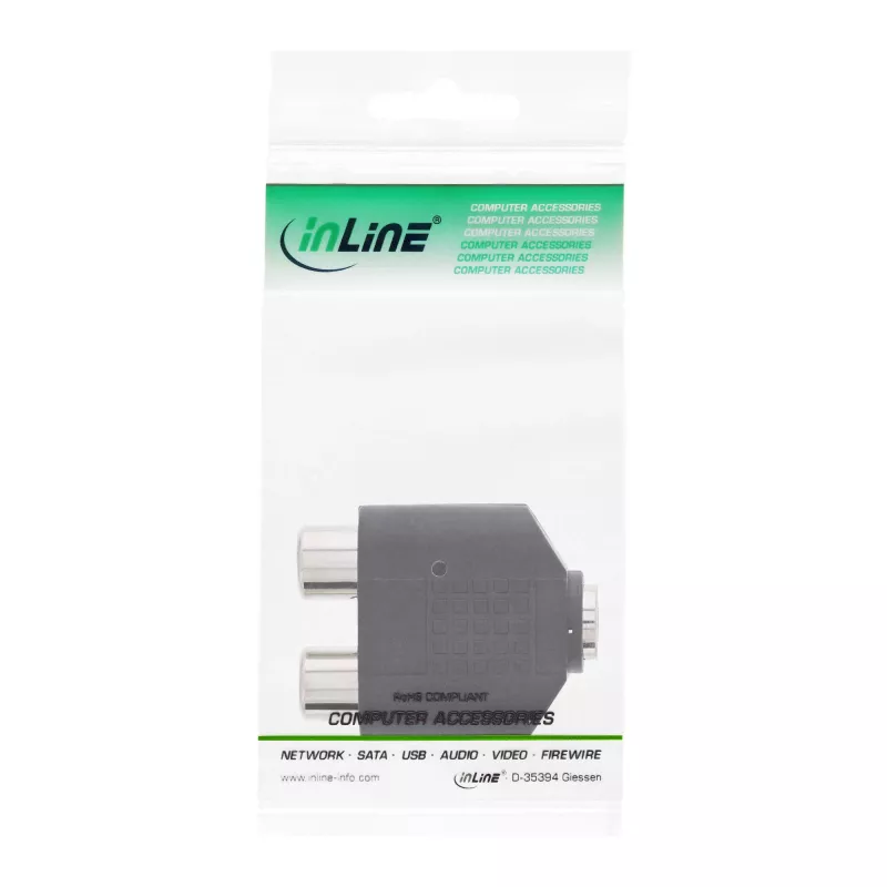 Audio adapteris 3,5 mm ligzda sievišķā / 2x RCA sievišķā InLine 99346