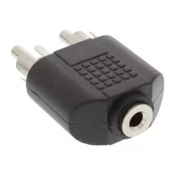 Audio adapteris 3,5 mm ligzda sieviešu Stereo / 2x RCA vīrišķais InLine 99343