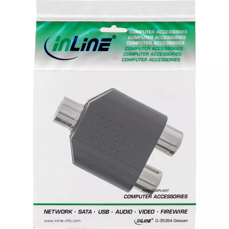 Audio adapteris, 3,5 mm ligzda, mono, mātīte / 2x RCA mātīte InLine 99338