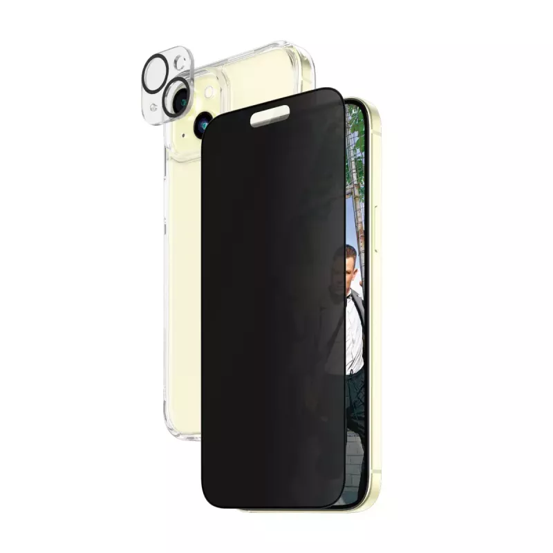 PanzerGlass Privacy 3-in-1 komplekts iPhone 15 Plus rūdītais stikls