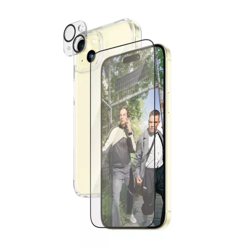 PanzerGlass 3-in-1 komplekts iPhone 15 Plus triecienizturīgs rūdīts stikls