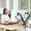 Leitz Ergo Space Saving Dual Monitor Arm, 9 kg, 43,2 cm (17 collas), 81,3 cm (32 collas), 75 x 100 mm, augstuma regulēšana, pelēks