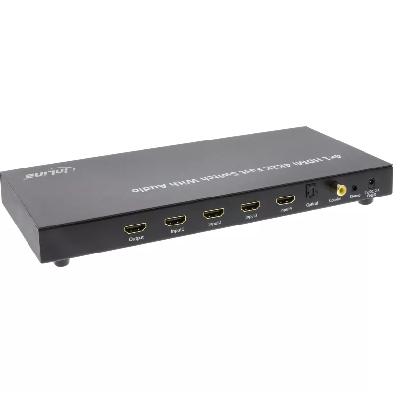InLine 4×1 HDMI 4K pārslēgs ar audio