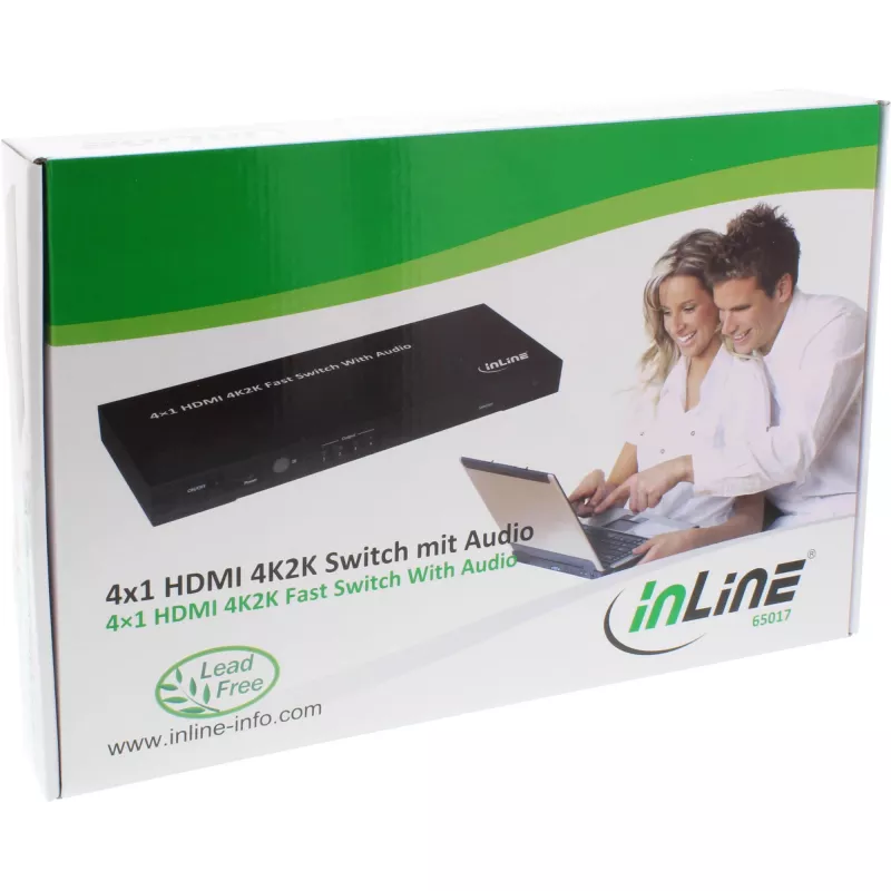 InLine 4×1 HDMI 4K pārslēgs ar audio