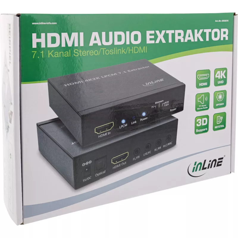 InLine HDMI Audio Extractor, ieeja 4K2K HDMI