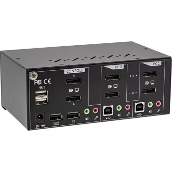 InLine Desktop KVM Switch, 2-portu, Divu Monitoru DisplayPort 1.2, 4K, USB 2.0