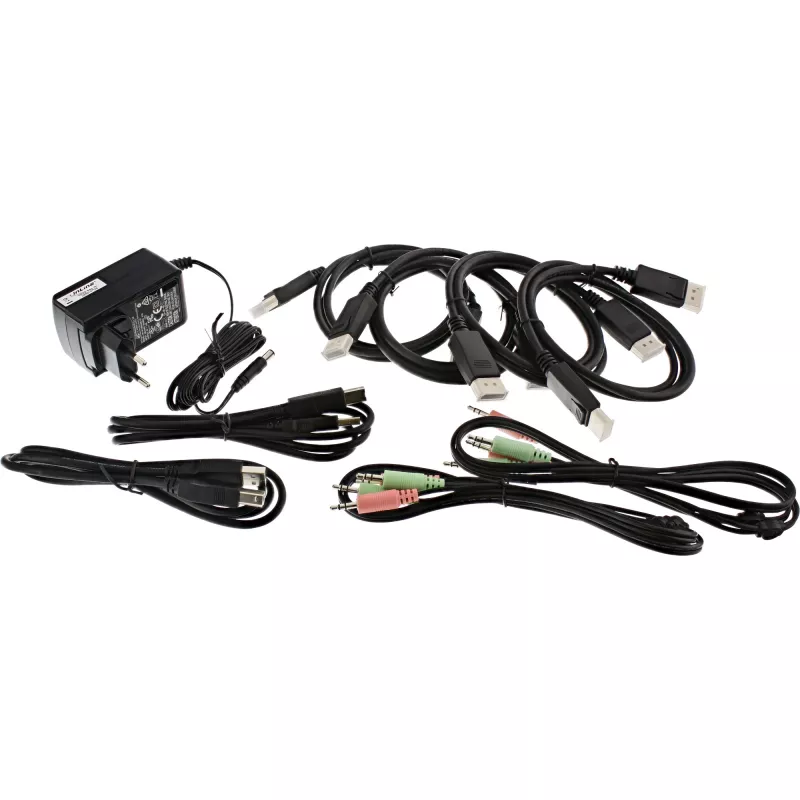 InLine Desktop KVM Switch, 2-portu, Divu Monitoru DisplayPort 1.2, 4K, USB 2.0