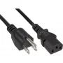 InLine 40 gab. komplekts Bulk-Pack strāvas kabelis ASV spraudnis / 3 kontaktu IEC C13 savienotājs