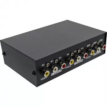 InLine AV slēdzis manuāls 2 portu 3x RCA IEEJA/IZEJA Kompozīts Melns
