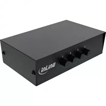 InLine AV pārslēgs manuāls 4 portu 3x RCA IN/OUT Composite melna