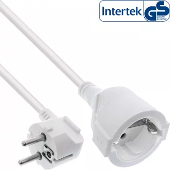 InLine strāvas pagarinātājs F tipa leņķveida, balts, 10 m