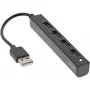 InLine USB 2.0 4-portu centrmezgls, USB-A spraudnis uz 4x USB-A sievišķo, kabelis 15 cm