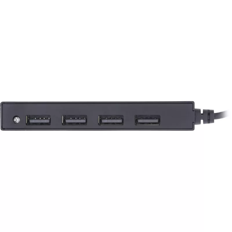 InLine USB 2.0 4-portu centrmezgls, USB-A spraudnis uz 4x USB-A sievišķo, kabelis 15 cm