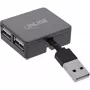 InLine USB 2.0 4 portu centrmezgls, USB-A vīr. uz 4x USB-A siev., kabelis 4 cm