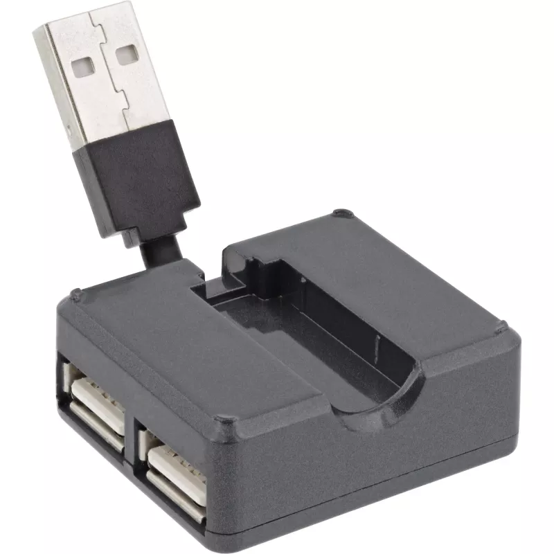 InLine USB 2.0 4 portu centrmezgls, USB-A vīr. uz 4x USB-A siev., kabelis 4 cm