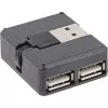 InLine USB 2.0 4 portu centrmezgls, USB-A vīr. uz 4x USB-A siev., kabelis 4 cm