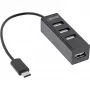 InLine USB 2.0 4 portu centrmezgls, USB-C vīr. uz 4× USB-A ligzda, kabelis 15 cm