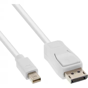 InLine Mini DisplayPort–DisplayPort kabelis, balts, 1 m