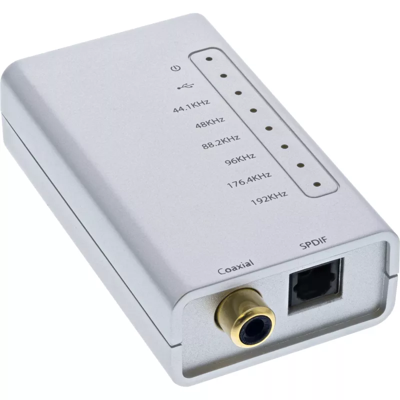 USB HD Audio adapteris InLine 33053I 24 bitu 192kHz digitālais koaksiālais/Toslink/I2S pārveidotājs