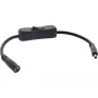InLine līdzstrāvas kabelis ar slēdzi, līdzstrāvas vīrišķais/sieviešu 4,0x1,7 mm, AWG 18, melns, 0,20 m