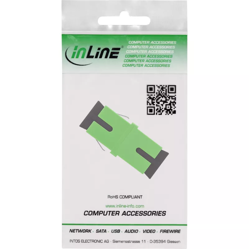 Šķiedras optikas adapteris InLine 89992G simplex SC/SC SM zaļš