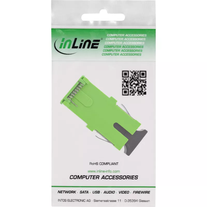 Optiskās šķiedras adapteris InLine 89992F SC/SC vienmoda zaļš