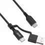 InLine 2-in-1 USB-C kabelis + USB-A adapteris, USB 2.0, 100W, TPE, melns, 2 m