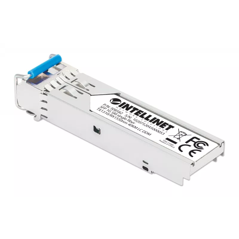 Intellinet Gigabit Fiber WDM Bi-Directional SFP Optical raiduztvērējs Module 1000Base-BX-U LC 40 km