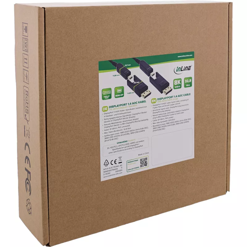 InLine 17250O DisplayPort kabelis 50 m Mini DisplayPort / DisplayPort Melns
