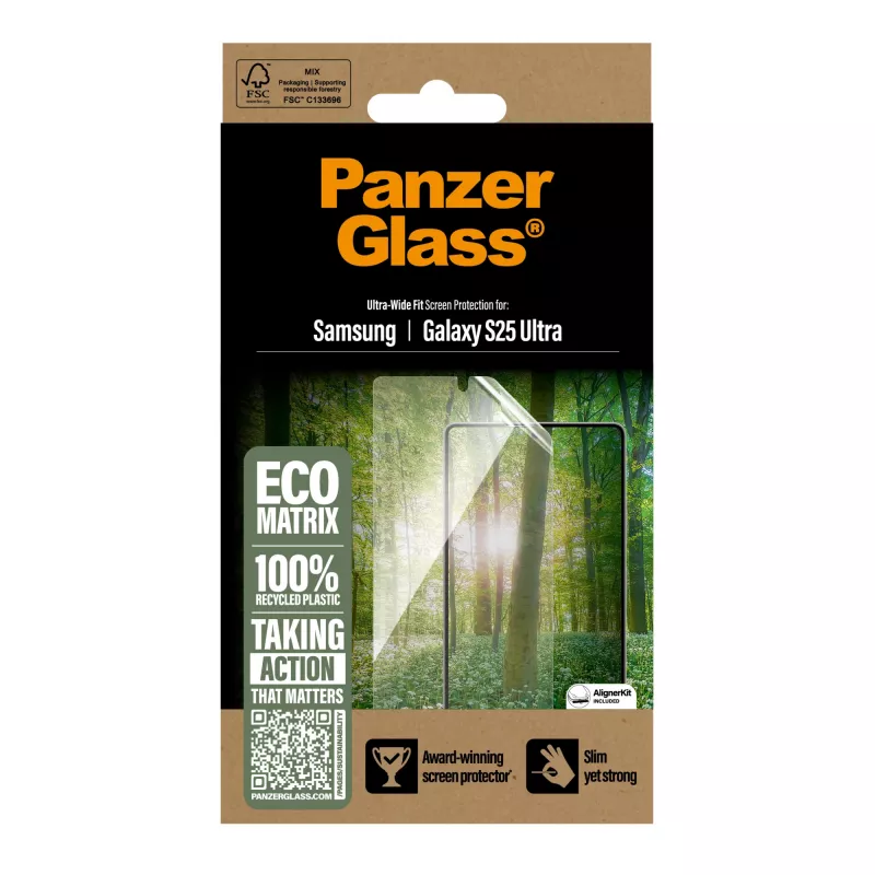 PanzerGlass ® ECO MATRIX ekrāna aizsargs Samsung Galaxy S25 Ultra | Īpaši plats piegulums