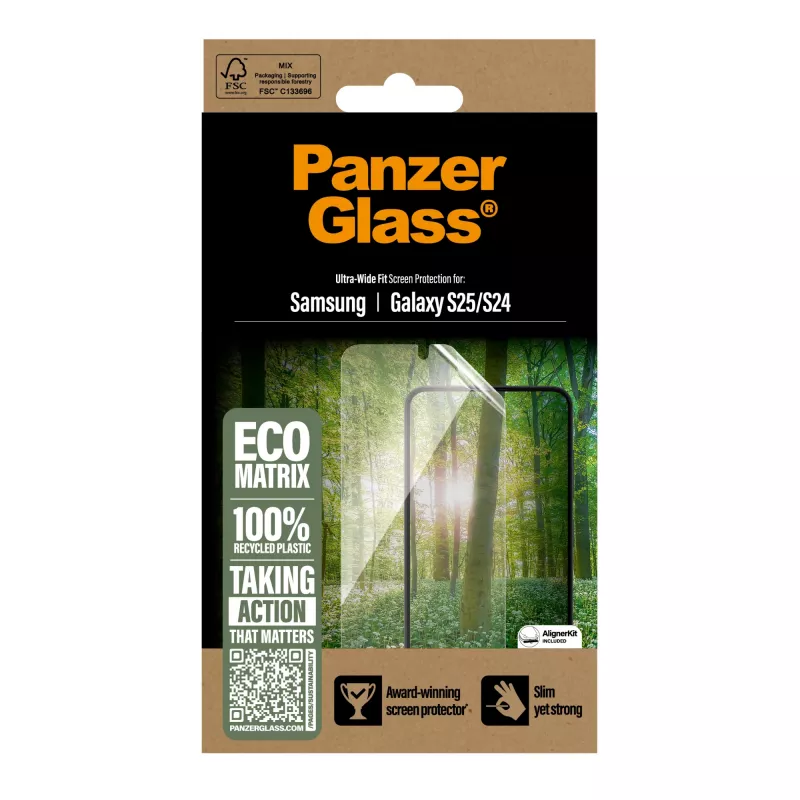 PanzerGlass ® ECO MATRIX ekrāna aizsargs Samsung Galaxy S25 | S24 | Ultra-Wide Fit