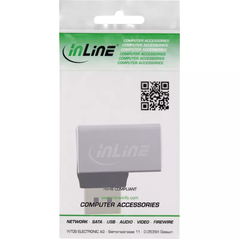 InLine 17291E kabeļa savienotāja adapteris DisplayPort pelēks, melns